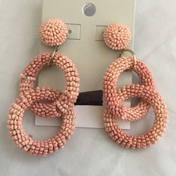 BP. Beaded Circle Drop Earrings (G1) - Picture 4 of 5